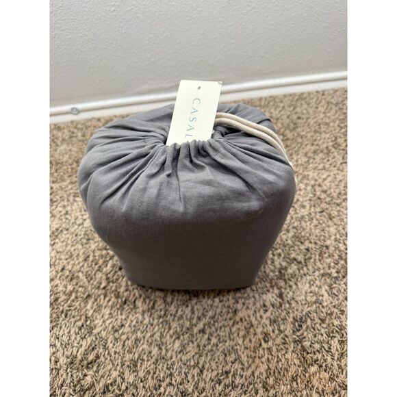 New Casaluna 100% Washed Hemp Sheet Set Full Metal Gray Breathable Lightweight - Picture 5 of 9